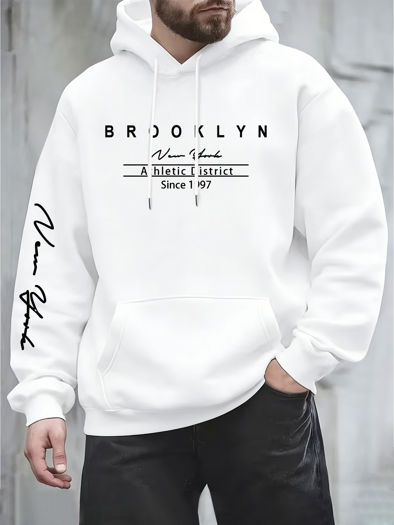 Street Fashion New York - Urban fashion men's hoodie on the