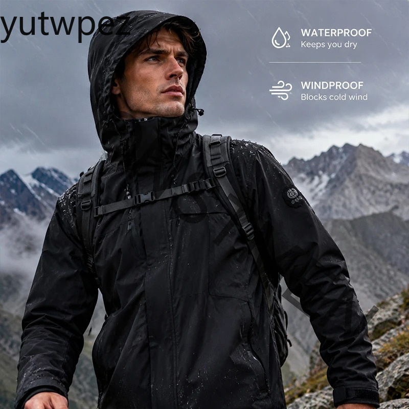 Windbreak Shell Jacket - Plus Size Men‘s Waterproof Windbreaker Cycling