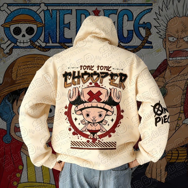 Graphic Hoodie Streetwear - One Piece Anime Chopper Pullover Hoodie