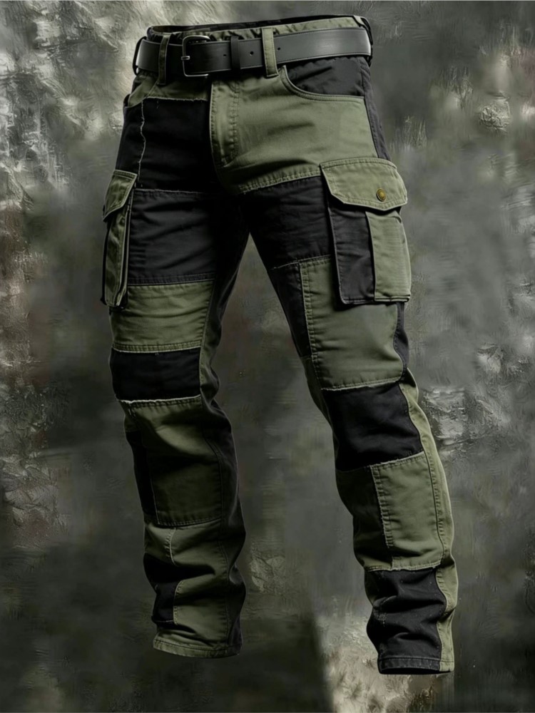 Cotton Men Cargo Pants Khaki C - đánh giá và giá Street Fashion Art