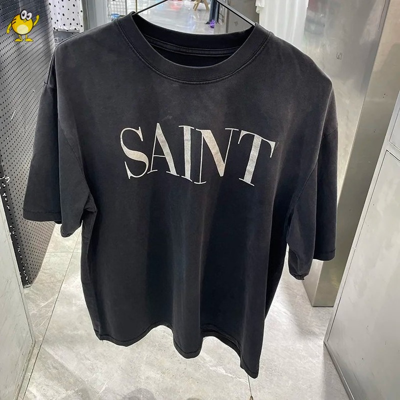 Retro SAINT logo short sleeved - đánh giá và giá Street Fashion Logo