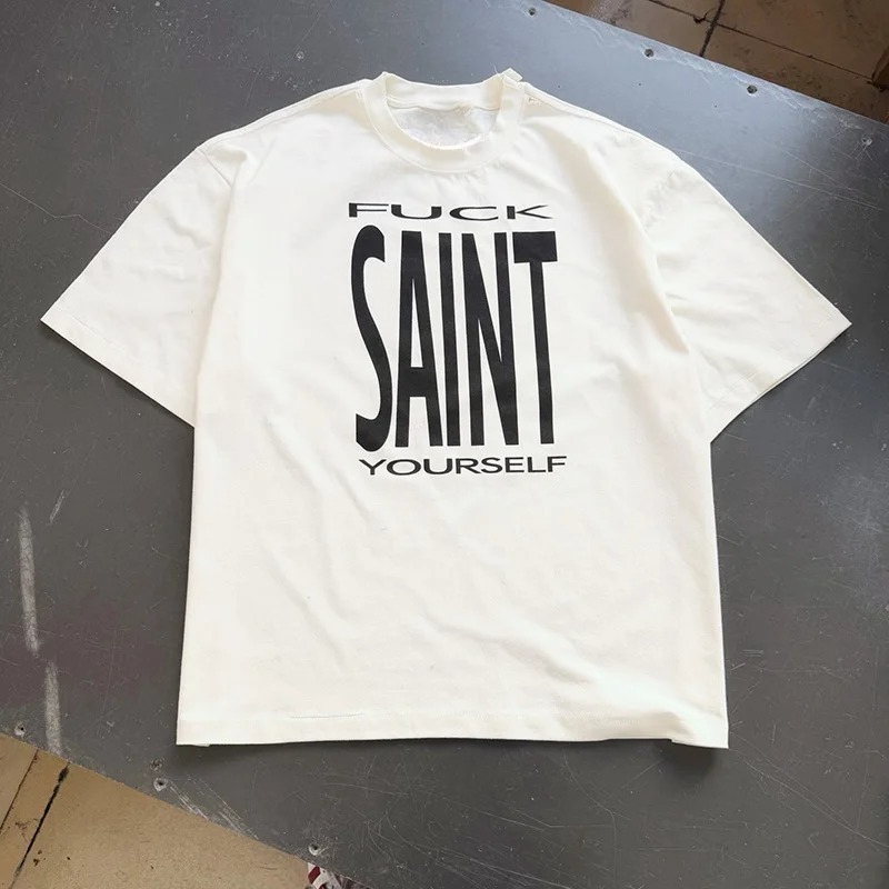 Retro SAINT logo short sleeved - đánh giá và giá Street Fashion Logo