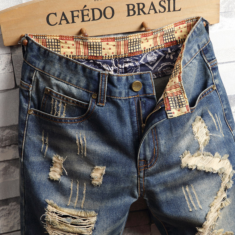 Ripped Hip-hop Denim Shorts Me - đánh giá và giá Street Fashion Art