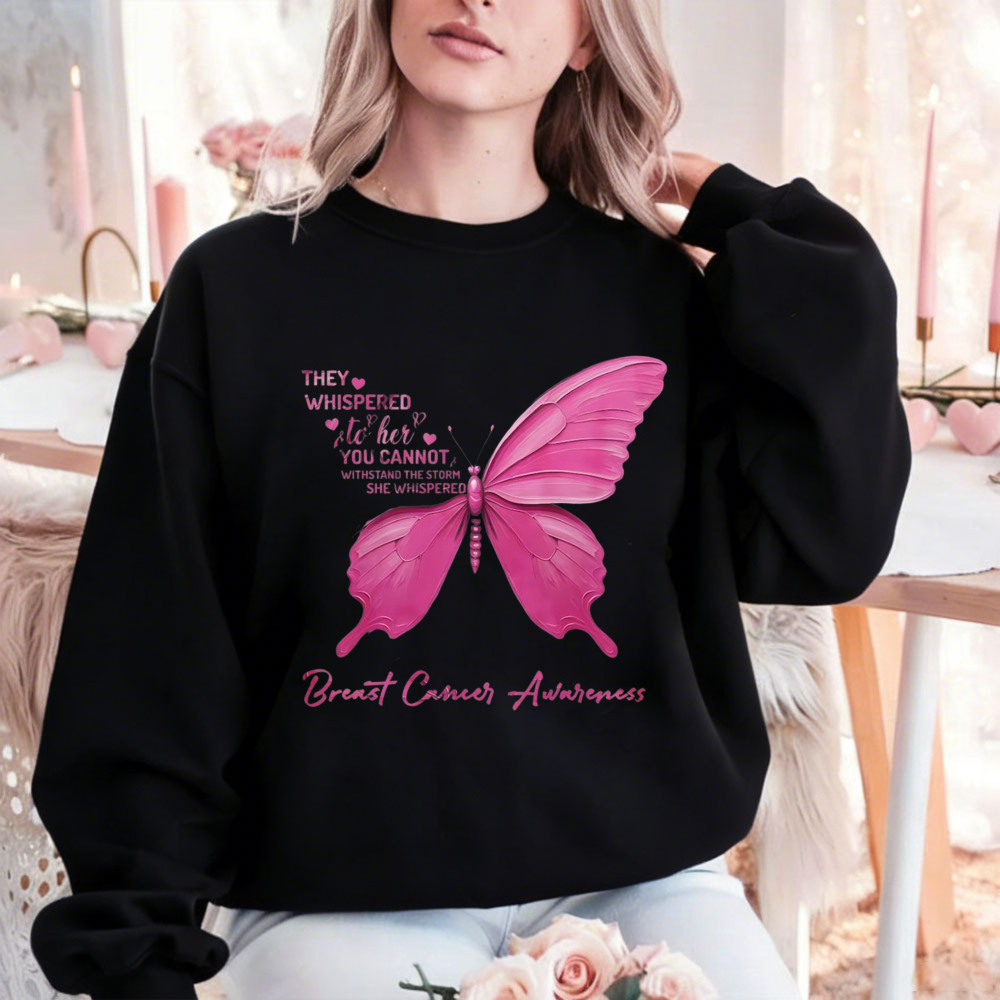 Women Pink Butterfly Breast Ca - đánh giá và giá Graphic Hoodie Streetwear