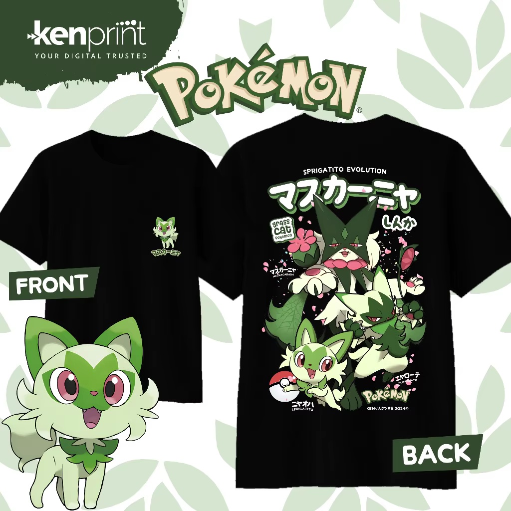 Anime Pokémon Sprigatito Evolu - đánh giá và giá Street Fashion Evolution