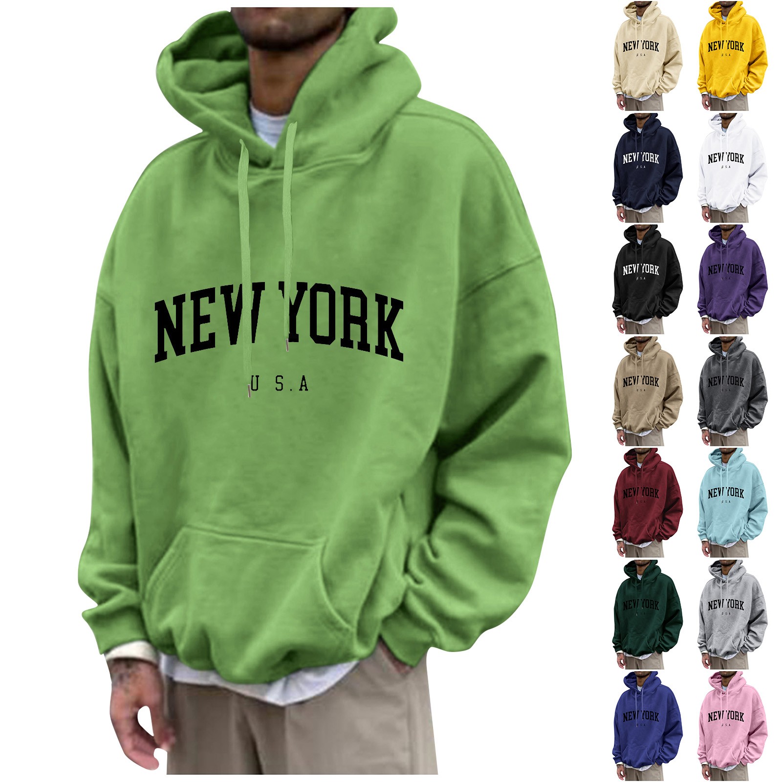New York Print Mens Hoodies Fa - đánh giá và giá Street Fashion New York