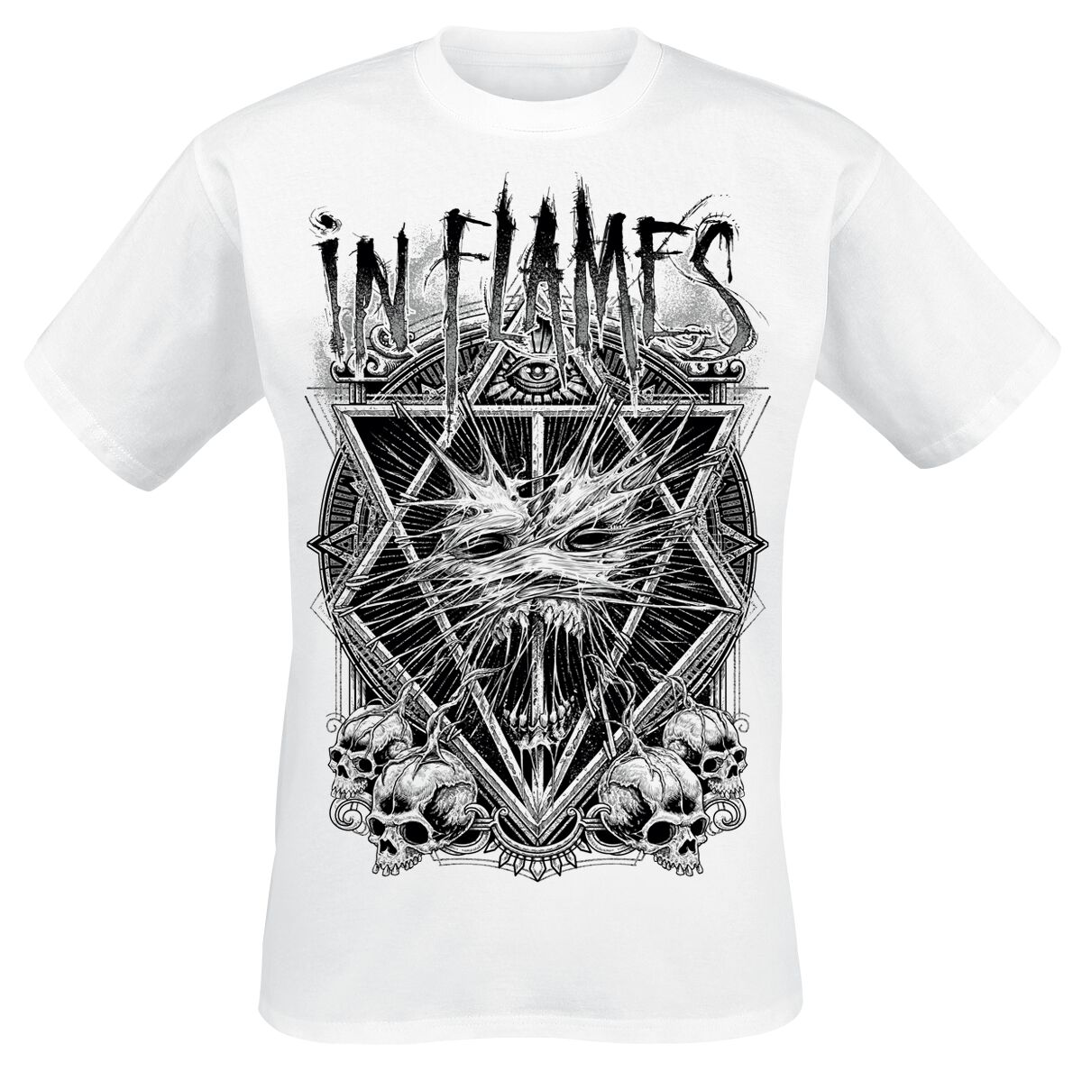 Skull Logo in Flames T-Shirt M - đánh giá và giá Street Fashion Logo
