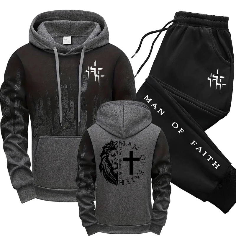 Man of Faith Pattern Men's Set - đánh giá và giá Street Fashion Art